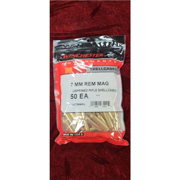 WINCHESTER 7MM REM MAG BRASS 50 PCS