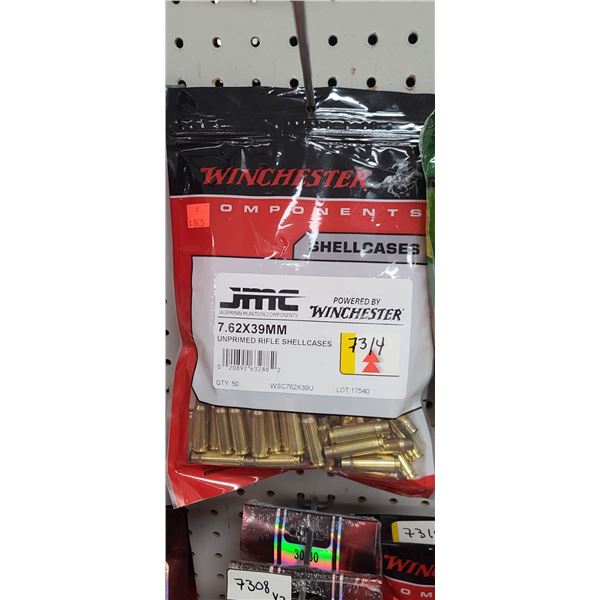 WINCHESTER 7.62X39MM BRASS 100 PCS