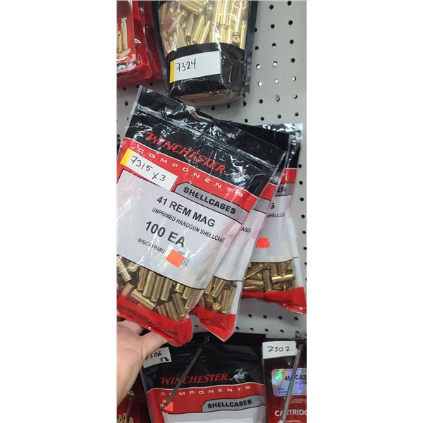 WINCHESTER 41 REM MAG BRASS 300 PCS