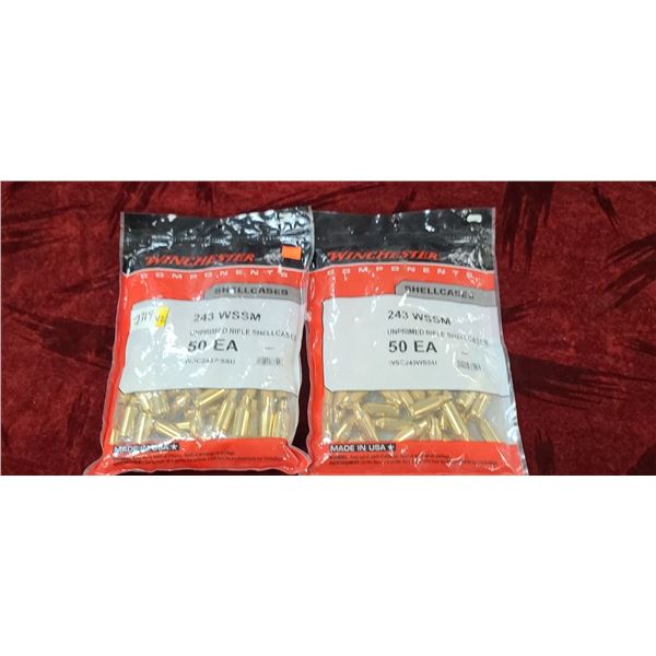 WINCHESTER 243 WSM BRASS 100 PCS