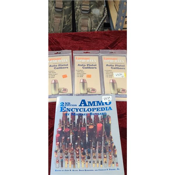 3 LYMAN PISTOL AND ONE 2ND EDITION AMMO ENCYCLOPEDIA