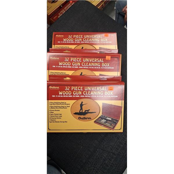 OUTER'S 32 PC. UNIVERSAL WOOD GUN CLEANING BOX - 3 ITEMS