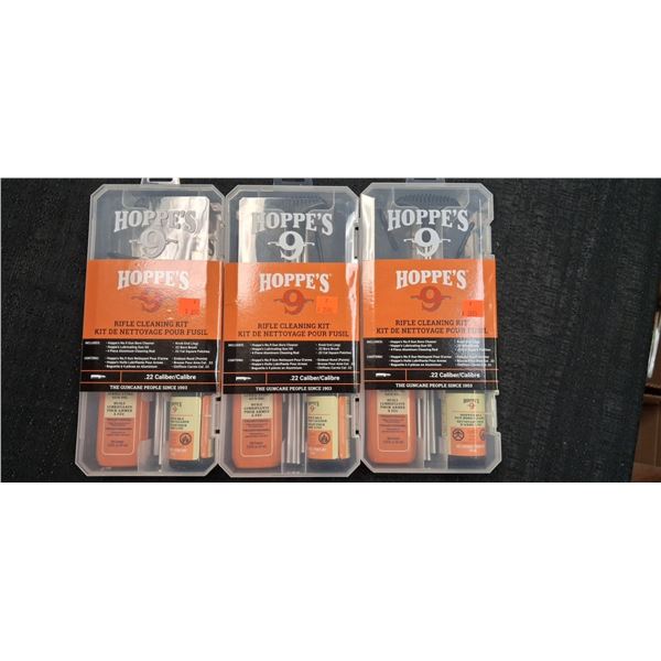 HOPPE'S RIFLE CLEANING KITS .22 CALIBER - 3 ITEMS