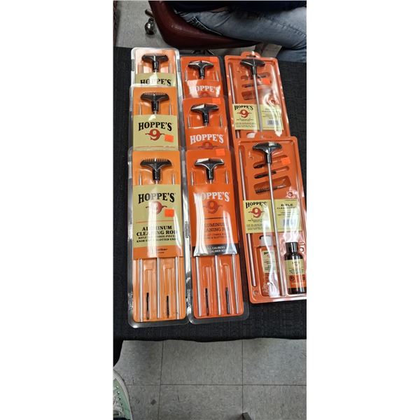 HOPPE'S 9 CLEANING KITS  (.22-.30CAL, .30 PLUS) 8 ITEMS