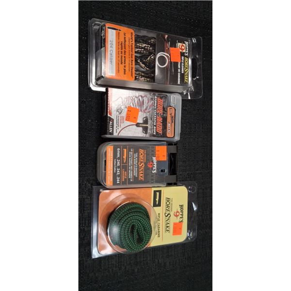 HOPPE'S 9 BORE SNAKES ASSORTED SIZES - 1 BOX OF 18 ITEMS