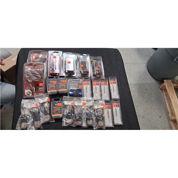 HOPPE'S 9 ASSORTED BORE SNAKES / BRUSHES - 1 BOX OF 23 ITEMS