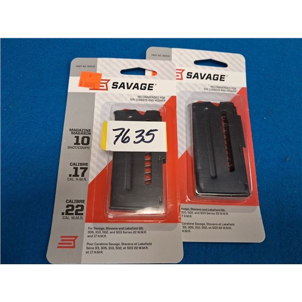 SAVAGE 2 OF #90010 MODELS - 93,305,310,502,503-22 MAG & 17 HMR