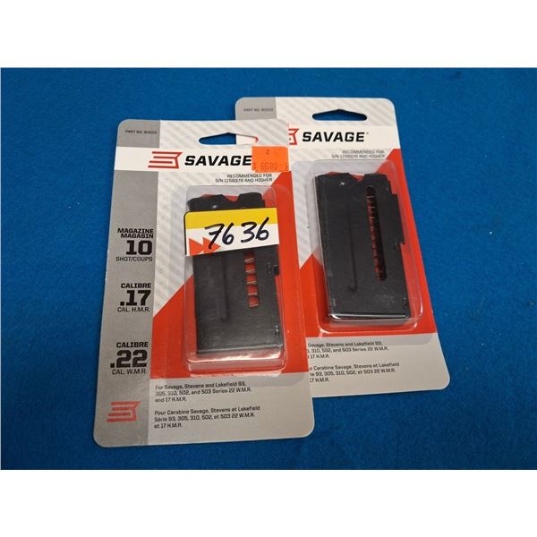 SAVAGE 2 OF #90010 MODELS - 93,305,310,502,503-22 MAG & 17 HMR