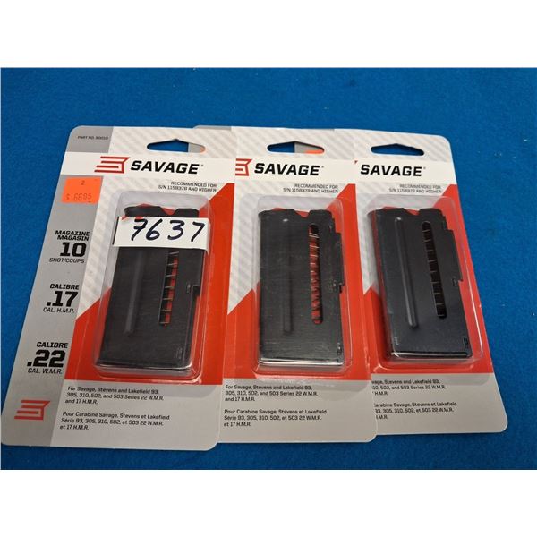 SAVAGE 3 OF #90010 MODELS - 93,305,310,502,503 - 22 MAG & 17 HMR