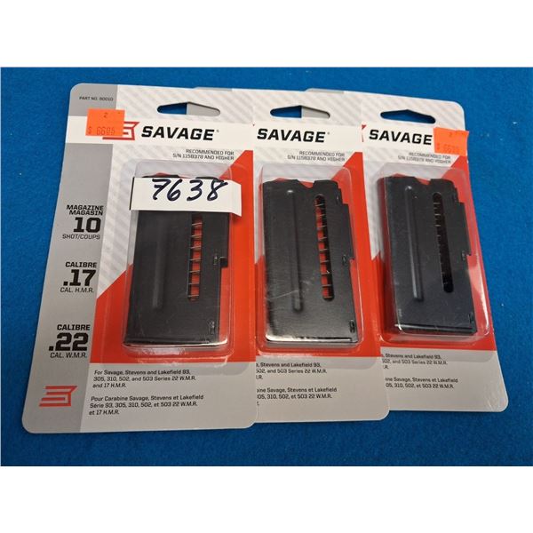 SAVAGE 3 OF #90010 MODELS - 93,305,310,502,503 - 22 MAG & 17 HMR
