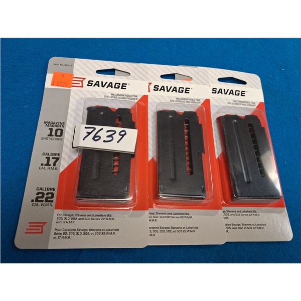 SAVAGE 3 OF #90010 MODELS - 93,305,310,502,503 - 22 MAG & 17 HMR
