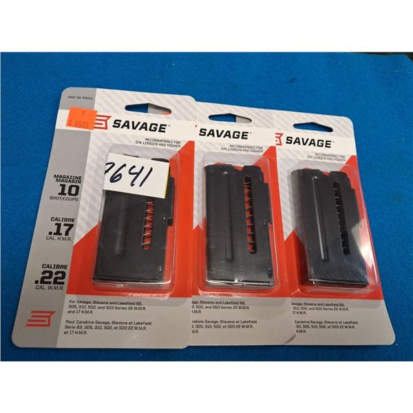 SAVAGE 3 OF #90010 MODELS - 93,305,310,502,503 - 22 MAG & 17 HMR