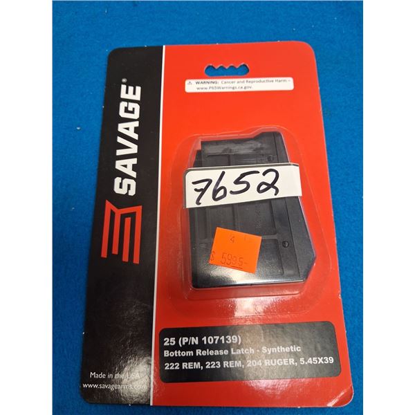 SAVAGE 1 OF MODEL 25 BOTTOM RELEASE CALS - 222REM, 223REM, 204 RUGER - 5145X39 (P/N 107139)