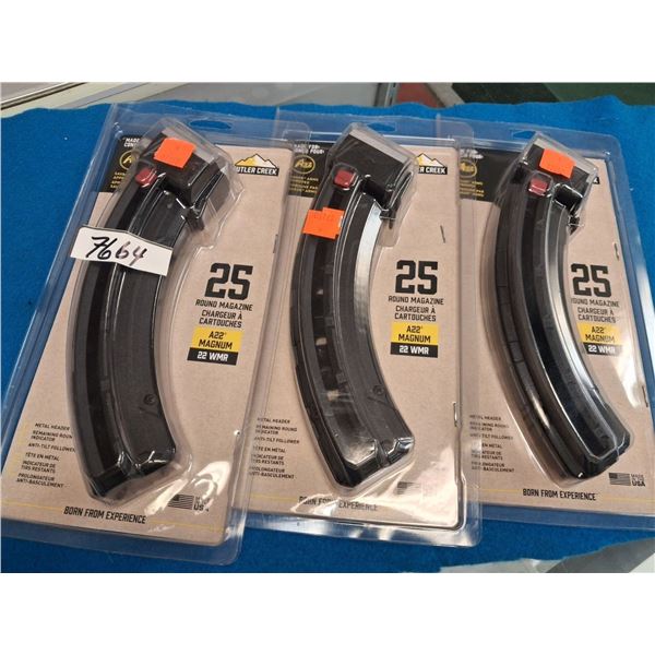 BUTLER CREEK 3 OF FITS A22 MAGNUM CAL 22MAG, 25 RNDS/MAG