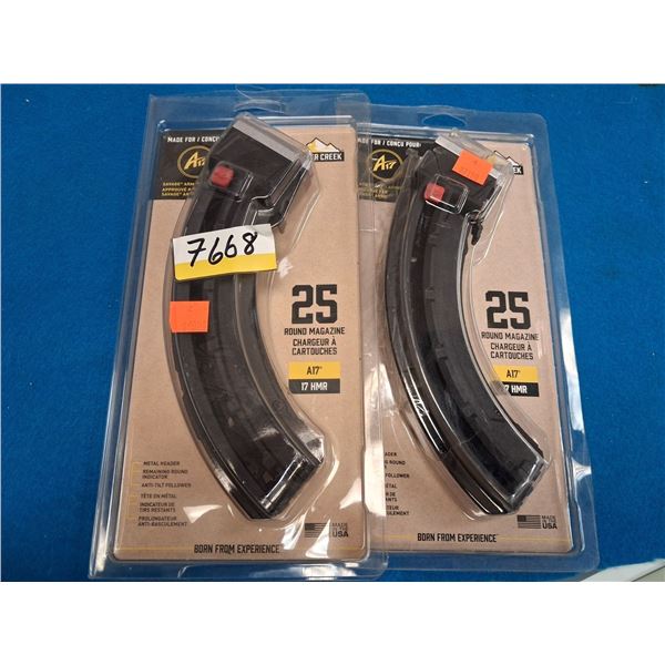 BUTLER CREEK 25 RND MAG, FITS A17 CAL 17HMR, 2 MAGS