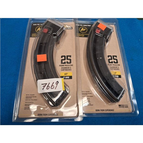 BUTLER CREEK 25 RND MAG, FITS A17 CAL 17HMR, 2 MAGS