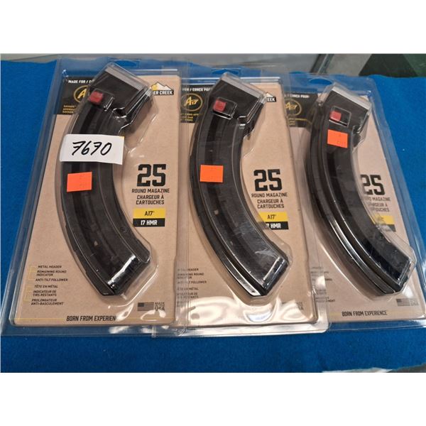 BUTLER CREEK 3 OF FITS A17 CAL 17HMR, 25 RNDS/MAG