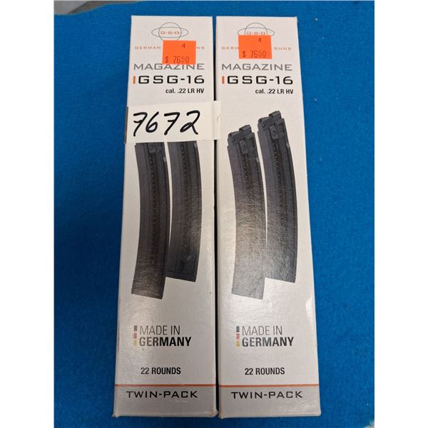 GSG 2 OF FITS GSG-16-22 CAL, 4 MAGS TOTAL, 22 RNDS EACH