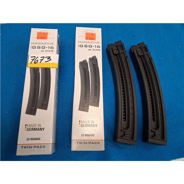 GSG 2 OF FITS GSG-16-22 CAL, 4 MAGS TOTAL, 22 RNDS EACH
