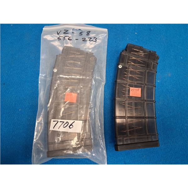 V2-58 MAGS 2 OF 30RND MAGS BLOCKED TO 5 SHOTS - CAL 556 OR 223 PLASTIC