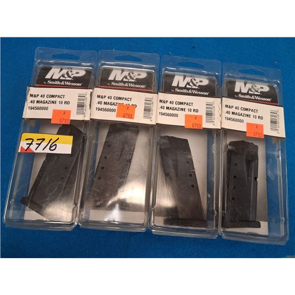 SMITH & WESSON #194560000 M&P40 COMPACT MAG, 40 S&W, 10RND - 4 ITEMS