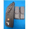 Image 1 : 1 BASKET WEAVED DOUBLE MAG BELT HOLSTER & 1 DESERT EAGLE BELT PISTOL HOLSTER - 2 ITEMS