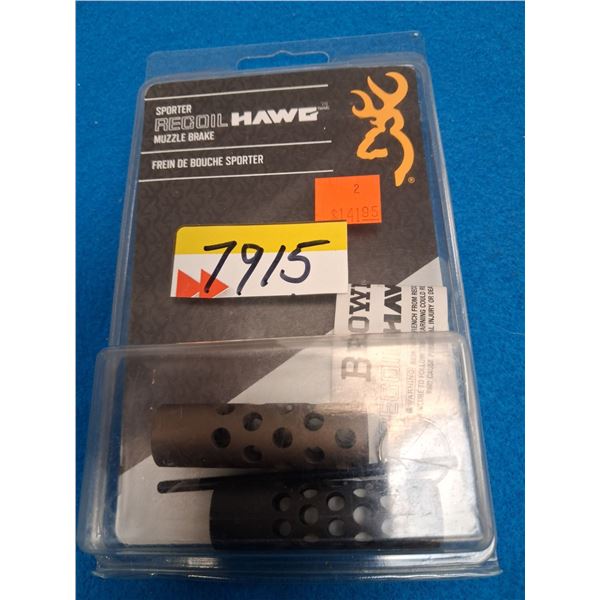 2X BROWNING MUZZLE BRAKES TAKEN OFF GUNS 1 BRONZE, 1 BLACK - 2 ITEMS