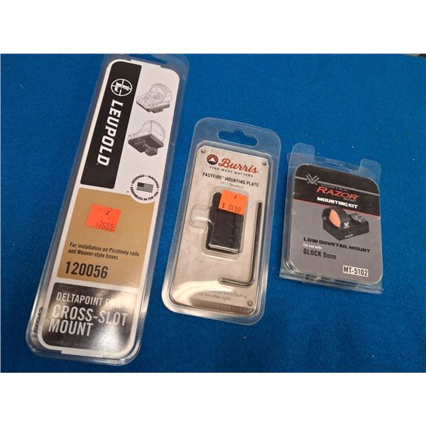 3X PISTOL REFLEX SIGHT BASES LEUPOND PN# 120056 BURRIS PN# 410321, VORTEX PN# MT-5102