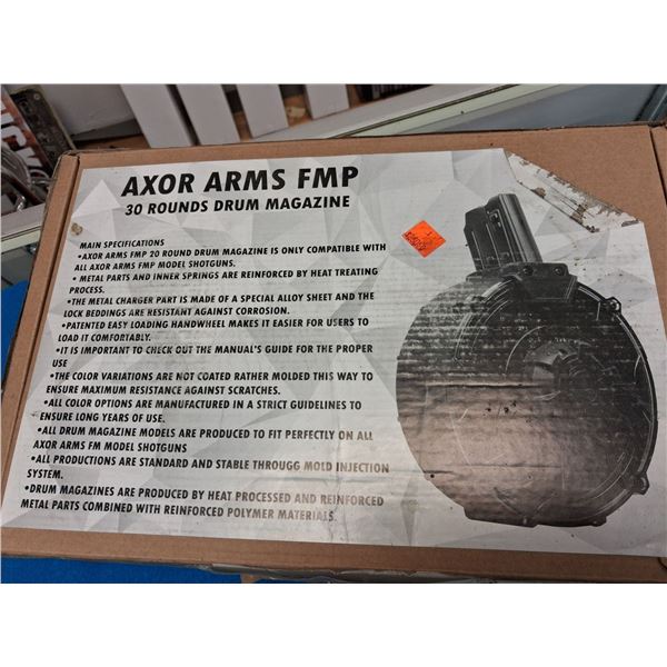 AXOR ARMS FMP 30RND DRUM MAG FOR ALL AXOR ARMS FMP MODEL SHOTGUN 12 GUAGE