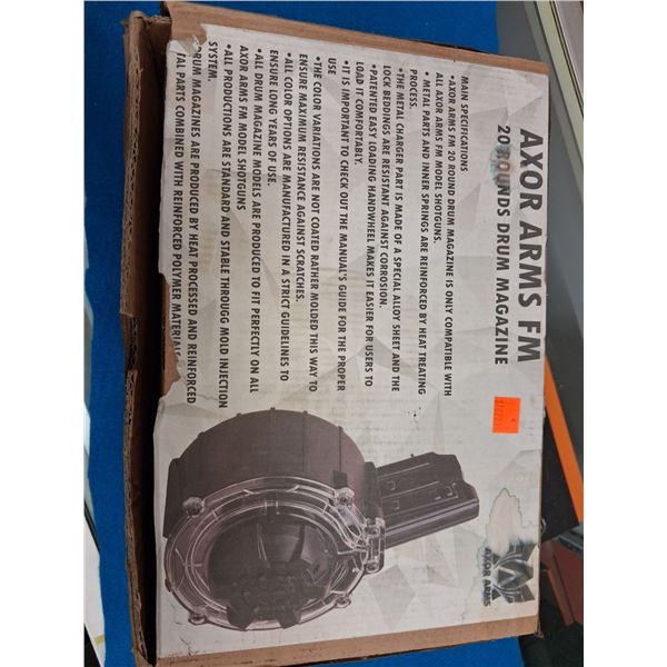 AXOR ARMS FMP 20RND DRUM MAG FOR ALL AXOR ARMS FMP MODEL SHOTGUN 12 GUAGE