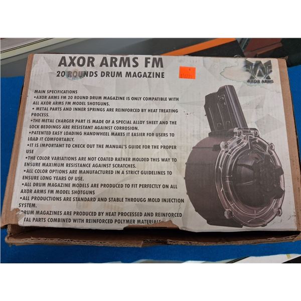 AXOR ARMS FMP 20RND DRUM MAG FOR ALL AXOR ARMS FMP MODEL SHOTGUN 12 GUAGE