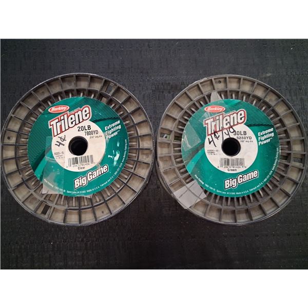TRILENE BULK SPOOLS 20LB, 7800YD - CLEAR & 30LB/5280 YD - GREEN - 2 ITEMS