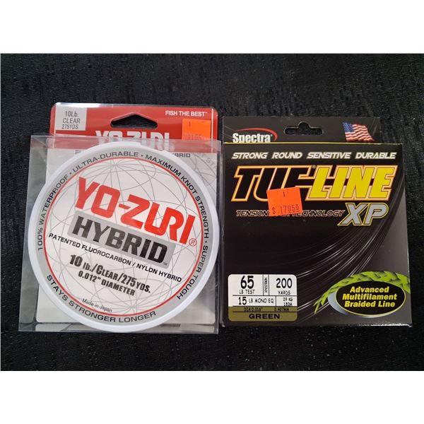 TUF-LINE XP 65LB/200YDS GREEN X 6, ONE YO-ZURI 10LB/275 YDS - 7 ITEMS