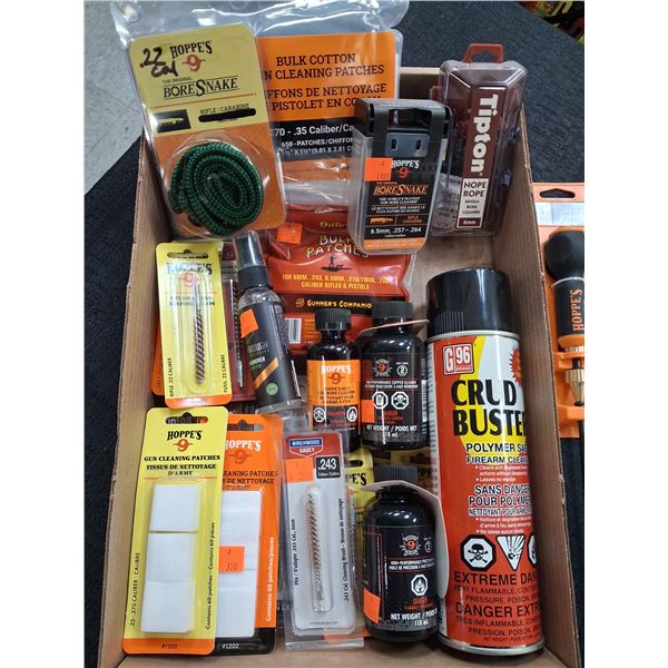 .22-270 CALIBER, 6MM, .243, 6.5MM, .270 PLUS BOX OF CLEANING SUPPLIES - 1 BOX