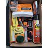 Image 1 : MISC BOX OF CLEANING SUPPLIES, & 1 HOPPE'S CLEANING ROD .22-284 CAL