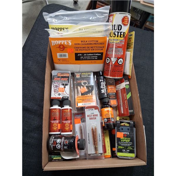.270 PLUS CLEANING SUPPLY BOXES AND ROD. 1 BOX, 1 ROD
