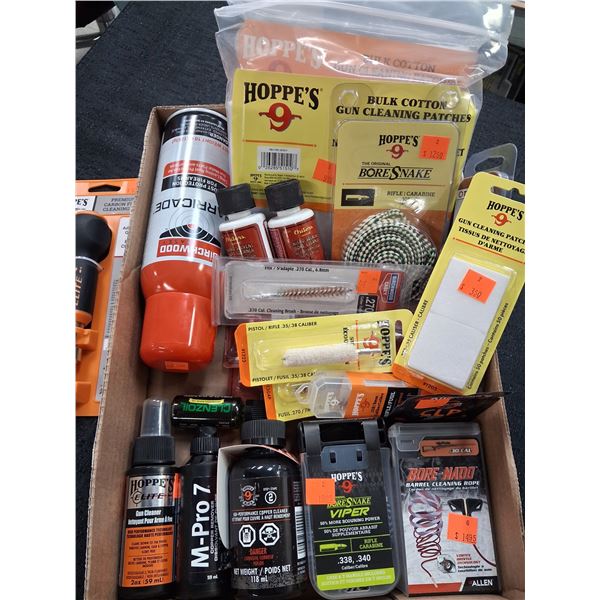 .270 PLUS CLEANING SUPPLY BOXES AND ROD. 1 BOX, 1 ROD