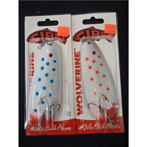 GIBBS WOLVERINE 5" RED/BLUE CAMPBELL RIVER SPOONS = 28 ITEMS
