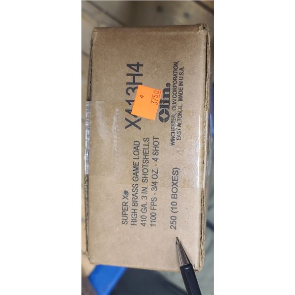 1 CASE WINCHESTER 410 GAUGE SUPER X 3", #4 SHOT, 250 ROUND, PAL REQUIRED, NO SHIPPING ON AMMUNTION
