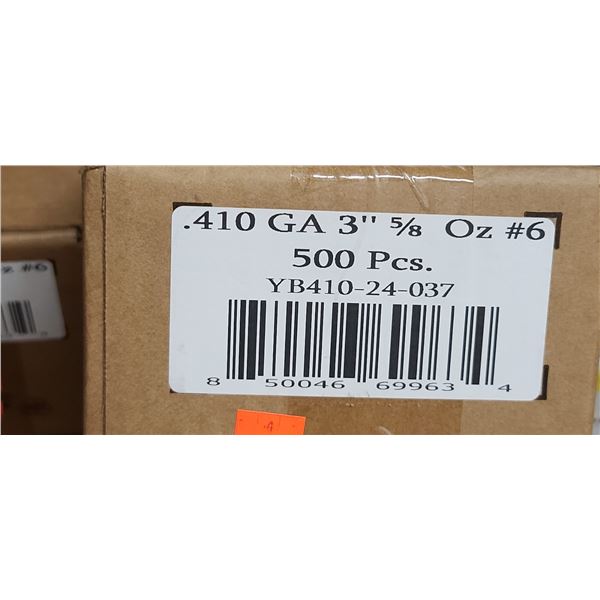 1 CASE YBR TROY 410 GAUGE 3", #6 SHOT, 500 ROUNDS PER CASE PAL REQUIRED,