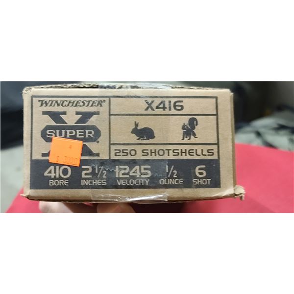 1 CASE WINCHESTER 410 GAUGE 2 1/2" #6 250 ROUNDS PER CASE PAL REQUIRED, NO SHIPPING ON AMMUNTION