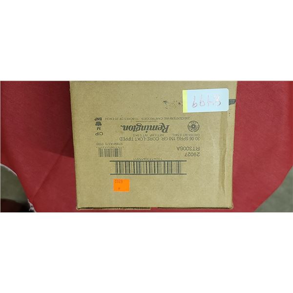 1 CASE REMINGTON 30-06 SPRG. 150 GRAIN. CORE LOKI TIPPED,200 ROUNDS, PAL REQUIRED, NO SHIPPING ON AM
