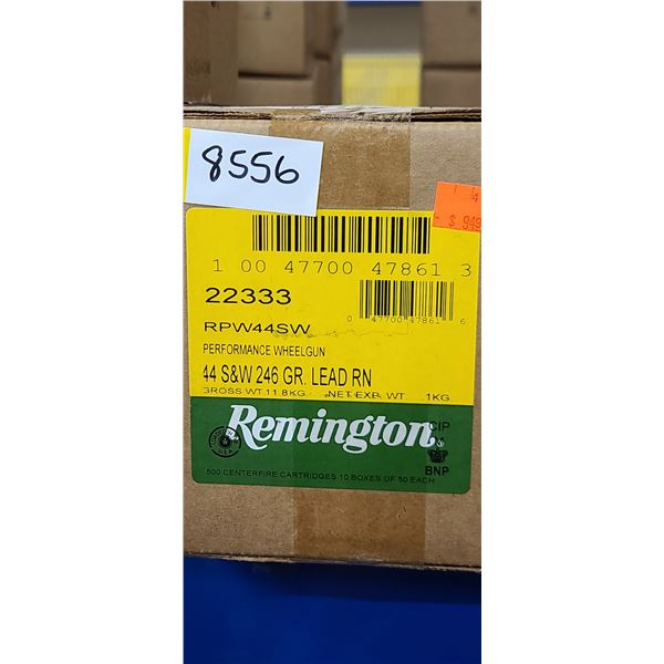 1 CASE REMINGTON 44 S&W246 GRAIN, LEAD RW, 500 ROUNDS, PAL REQUIRED, NO SHIPPING ON AMMUNTION