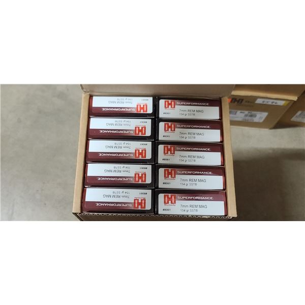 1  CASE HORNADY 7MM REM. 154 GRAIN,SST, 200 ROUNDS, PAL REQUIRED,
