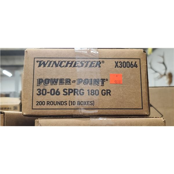 1 CASE WINCHESTER 30-06 SPRG, 180 GRAIN, POWER POINT, 200 ROUNDS, PAL REQUIRED, NO SHIPPING ON AMMUN