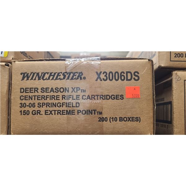 1 CASE WINCHESTER 30-06 SPRG, 150 GRAIN, EXTREME POINT, DEER SEASON 200 ROUNDS, PAL REQUIRED, NO SHI
