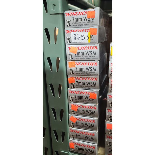 1 CASE WINCHESTER 7MM WSM, 150 GRAIN, POWER POINT 200 ROUNDS, PAL REQUIRED, NO SHIPPING ON AMMUNTION