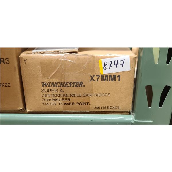 1 CASE WINCHESTER 7MM MAUSER SUPER X, 145 GRAIN, POWER POINT 200 ROUNDS, PAL REQUIRED, NO SHIPPING O