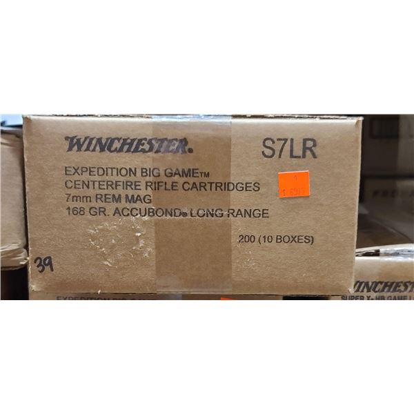 1 CASE WINCHESTER 7MM REM MAG. EXPEDITION BIG GAME, 168 GRAIN, ACCU-BOND, LR, 200 ROUNDS PAL REQUIRE