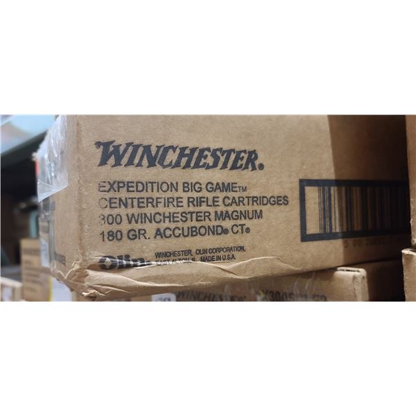 1 CASE WINCHESTER 300 WIN. MAG. EXPEDITION BIG GAME, 180 GRAIN ACCU-BOND, 200 ROUNDS PAL REQUIRED, N